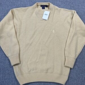 NEW Vintage Nautica Sweater Mens Small 100% Wool Crewneck Pullover Sailboat 90s